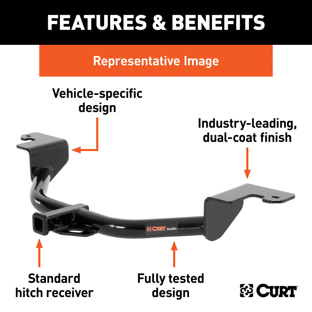 CURT 11433 Class 1 Trailer Hitch, 1-1/4 Receiver, Select Chevrolet Spark