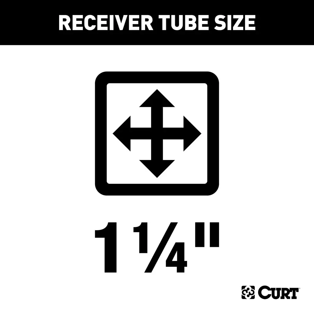 CURT 12065 Class 2 Trailer Hitch, 1-1/4