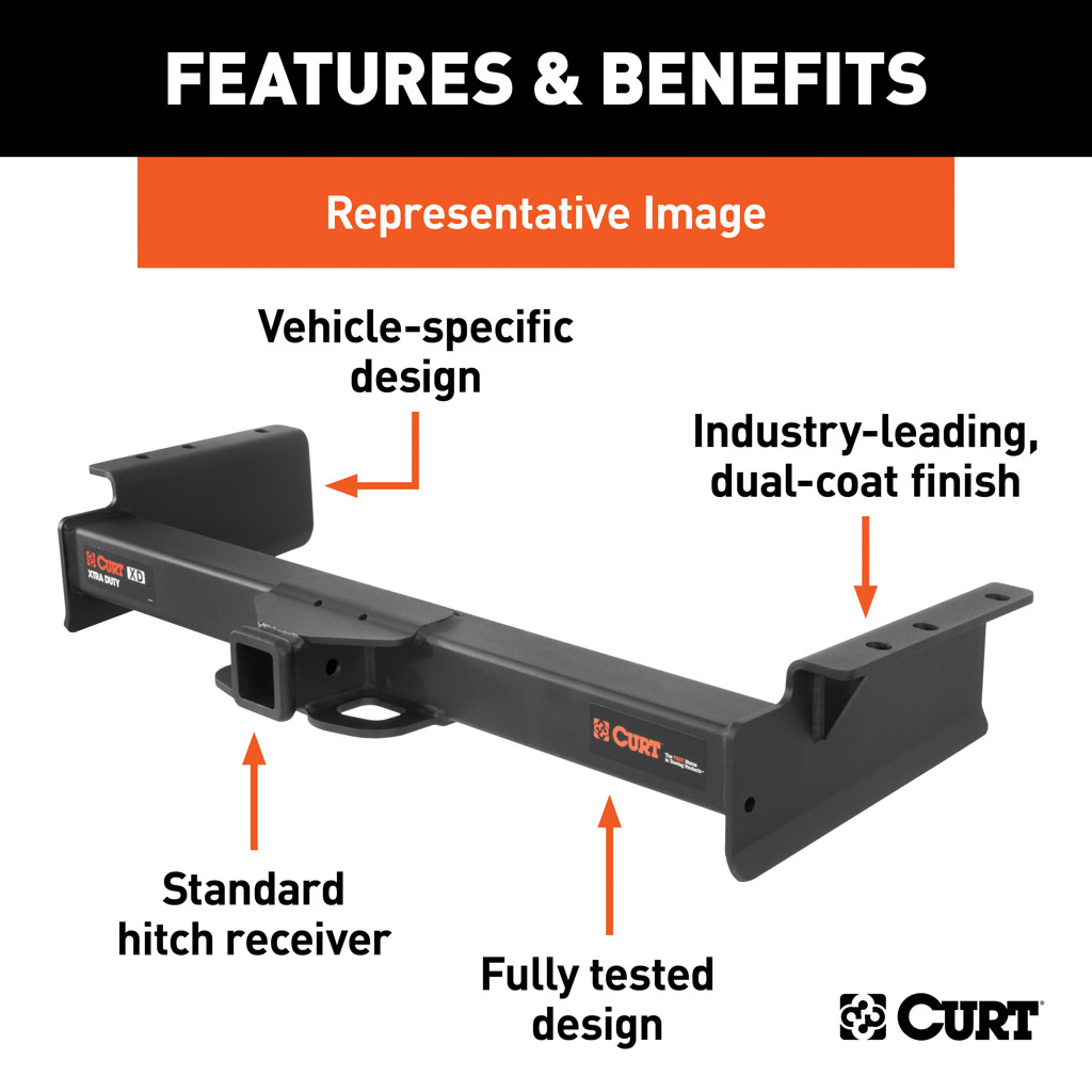 CURT 15005 Xtra Duty Class 5 Trailer Hitch, 2" Receiver, Select Ram 1500