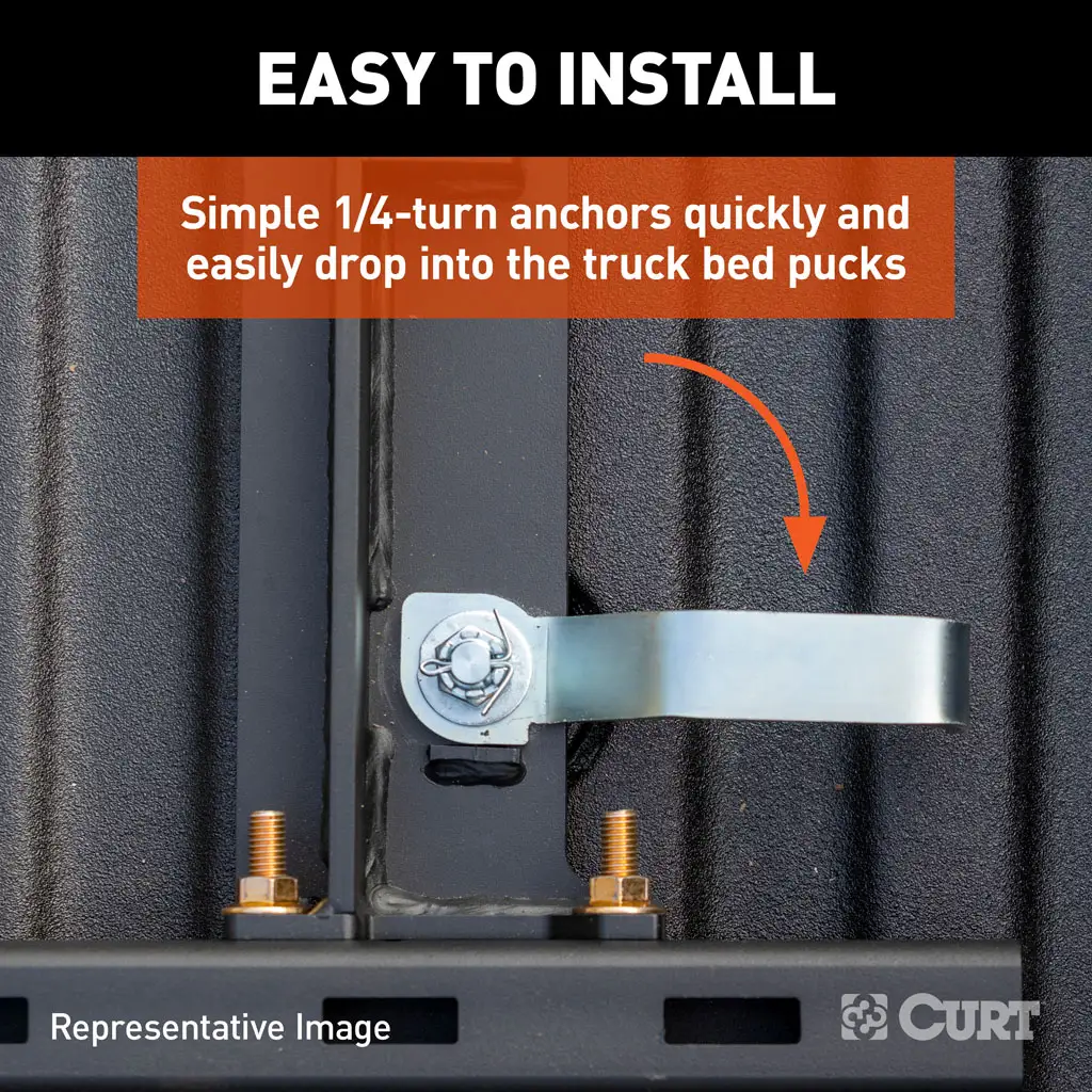 CURT 16050 Puck System 5th Wheel Rails, Select Chevy Silverado, GMC ...