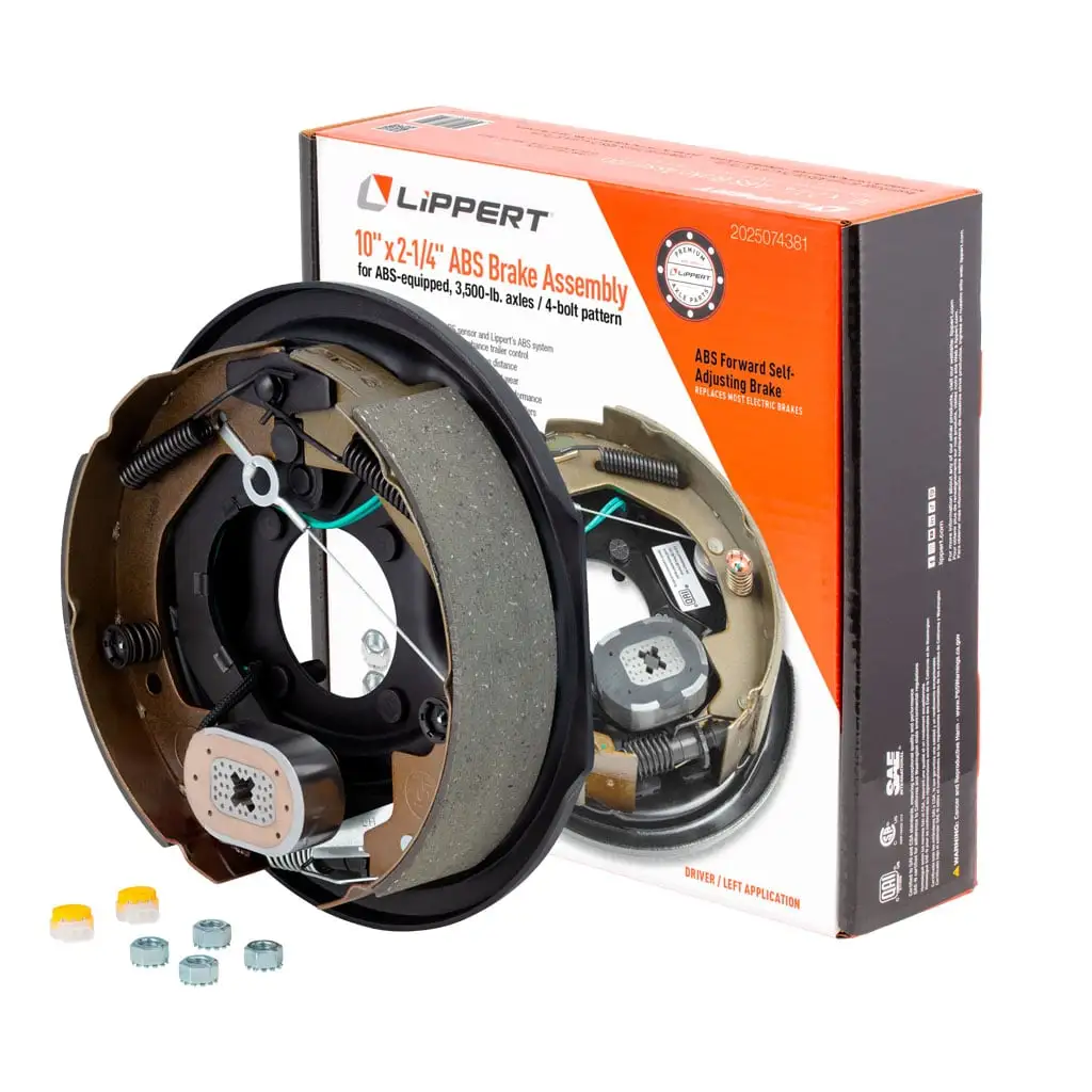 ABS Forward Self-Adjusting Trailer Brake Assembly, 10" x 2-1/4" Brake Size