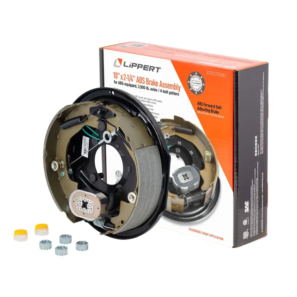 ABS Forward Self-Adjusting Trailer Brake Assembly, 10" x 2-1/4" Brake Size