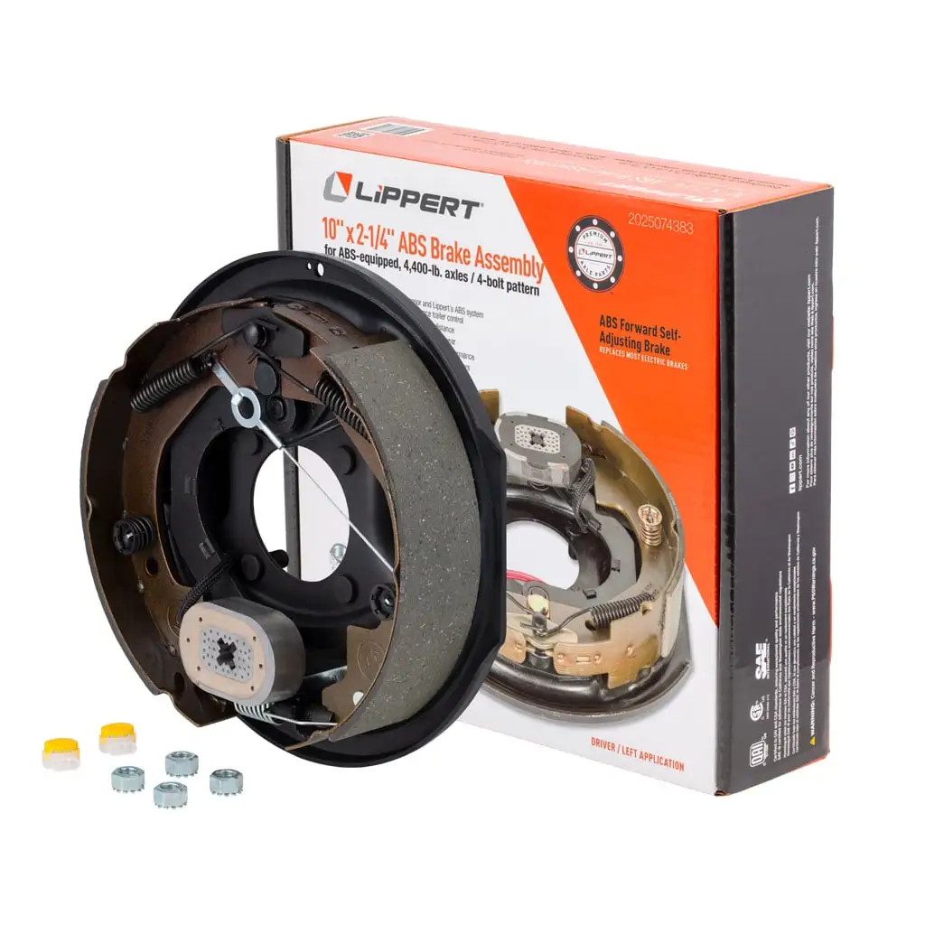 ABS Forward Self-Adjusting Trailer Brake Assembly, 10" x 2-1/4" Brake Size