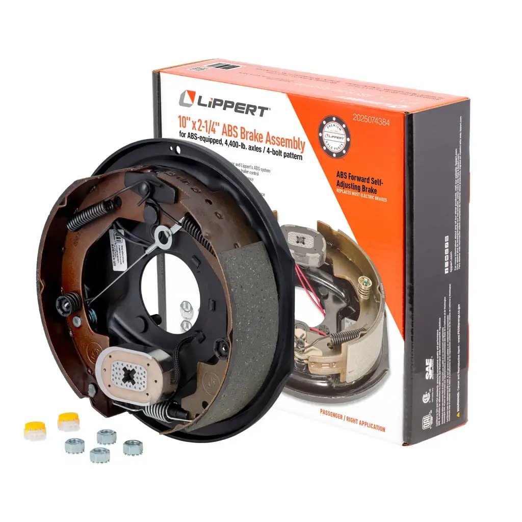 ABS Forward Self-Adjusting Trailer Brake Assembly, 10" x 2-1/4" Brake Size