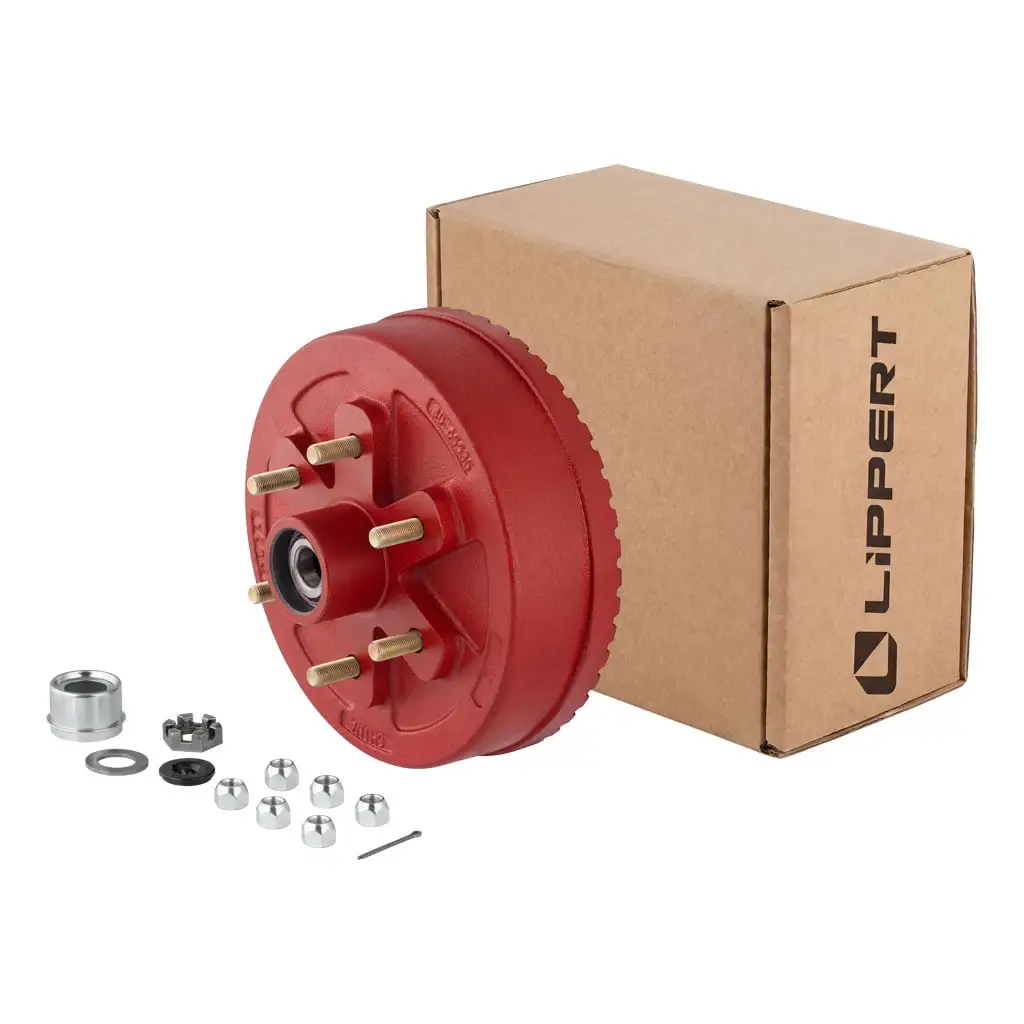 ABS&nbsp;10"&nbsp;Red Brake Hub Complete Kit with Installed Bearings, 4,400-lb. Axles