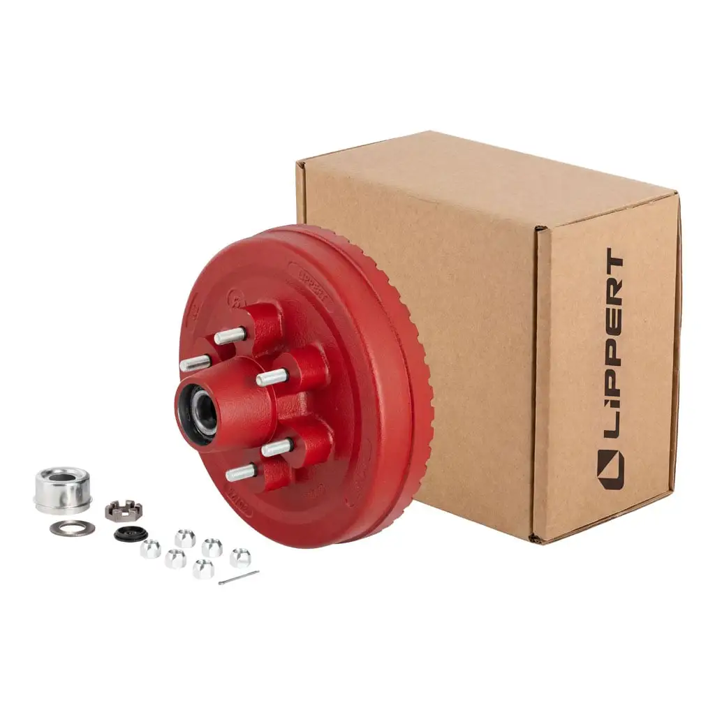 ABS&nbsp;12"&nbsp;Red Brake Hub Complete Kit with Installed Bearings, 6,000-lb. Axles