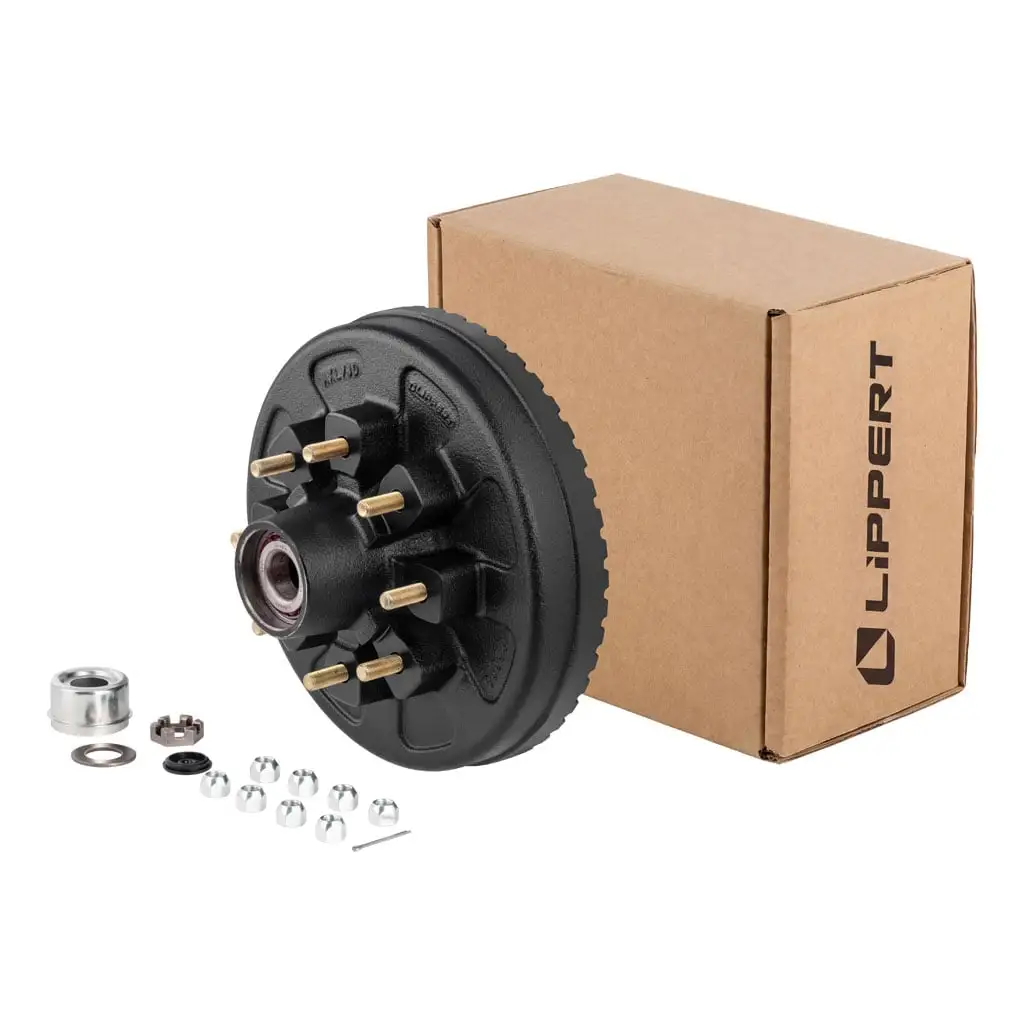 ABS&nbsp;12"&nbsp;Black&nbsp;Brake Hub Complete Kit with Installed Bearings, 7,000-lb. Axles