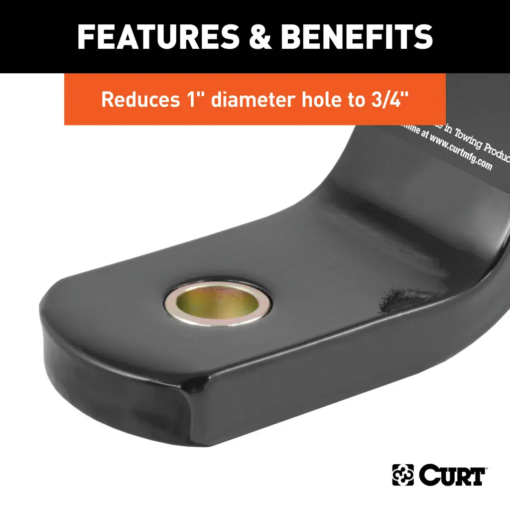 CURT 21101 Trailer Ball Reducer Bushing (From 1 to 3/4 Stem, Packaged)