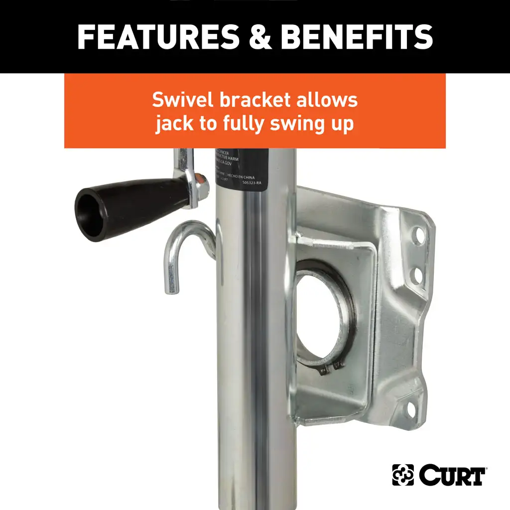 CURT 25003 Marine Trailer Jack with 6