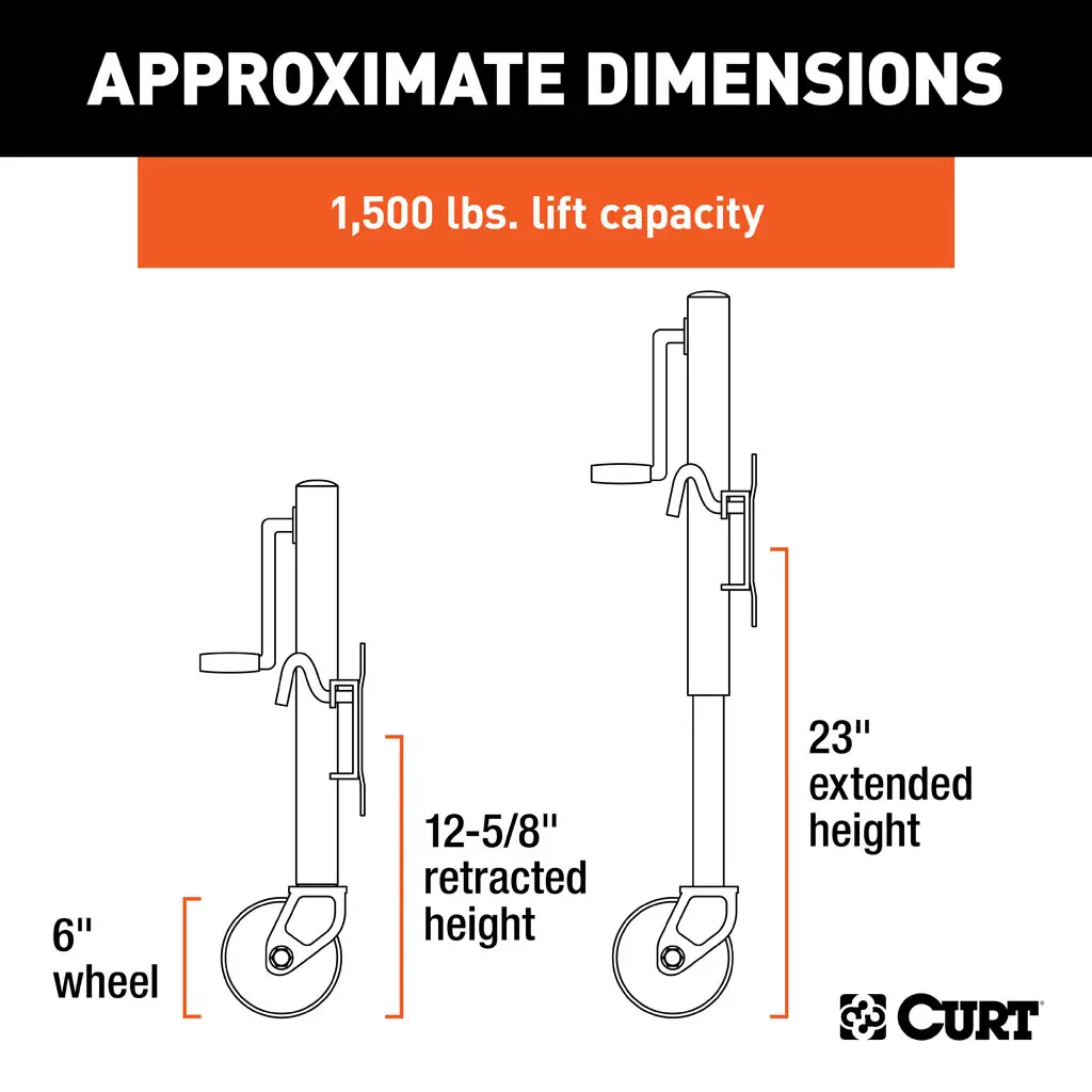 CURT 28155 Marine Jack with Dual 6