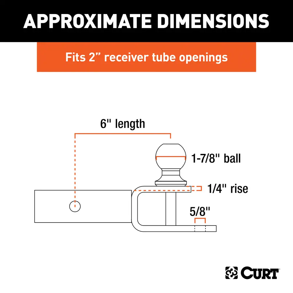 Curt Atv Rack CURT 45005 3-in-1 ATV Ball Mount with 2