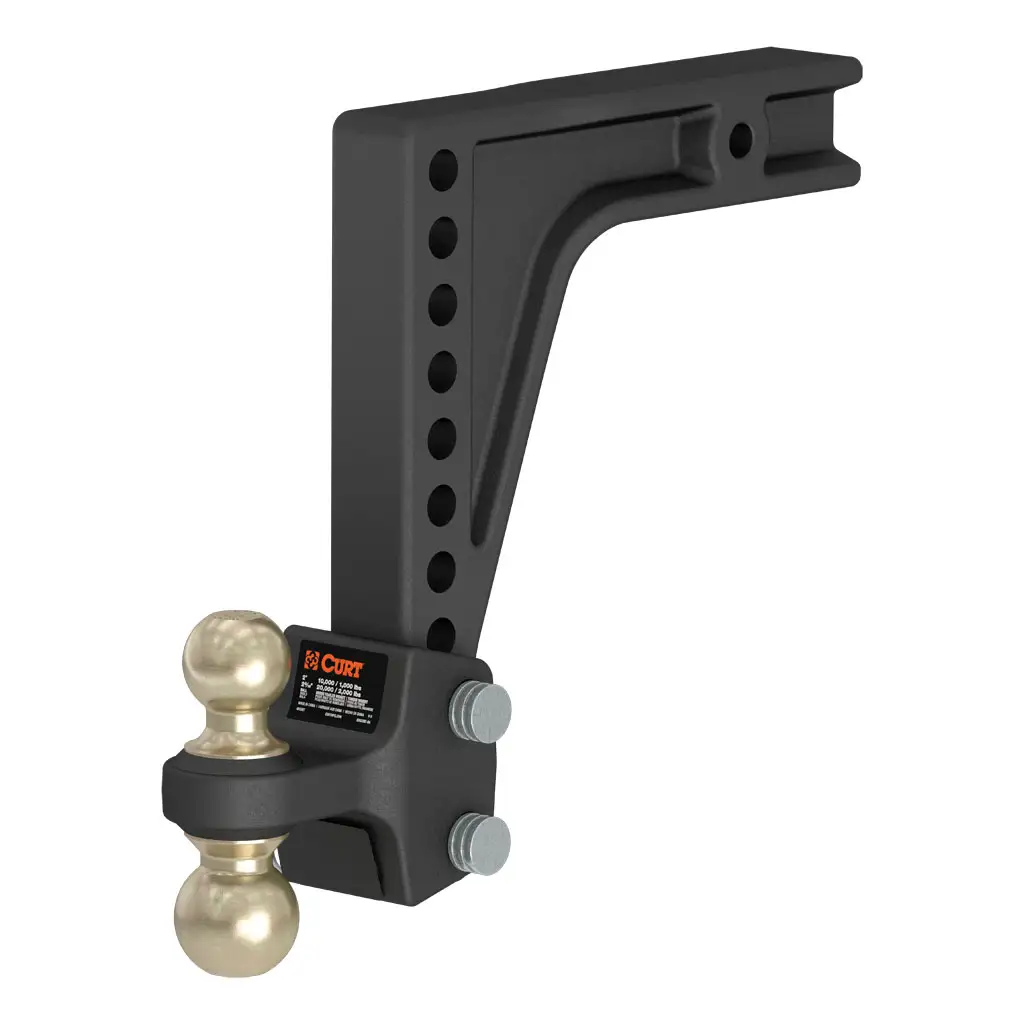 HD DeepDrop Adjustable Hitch Ball Mount with Dual Ball, 21/2" Shank, 20K