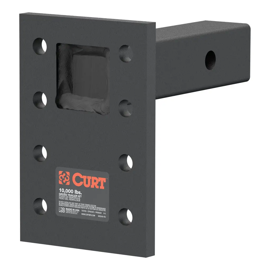 CURT Adjustable Pintle Mount, 2 In Shank, 10000 Lb
