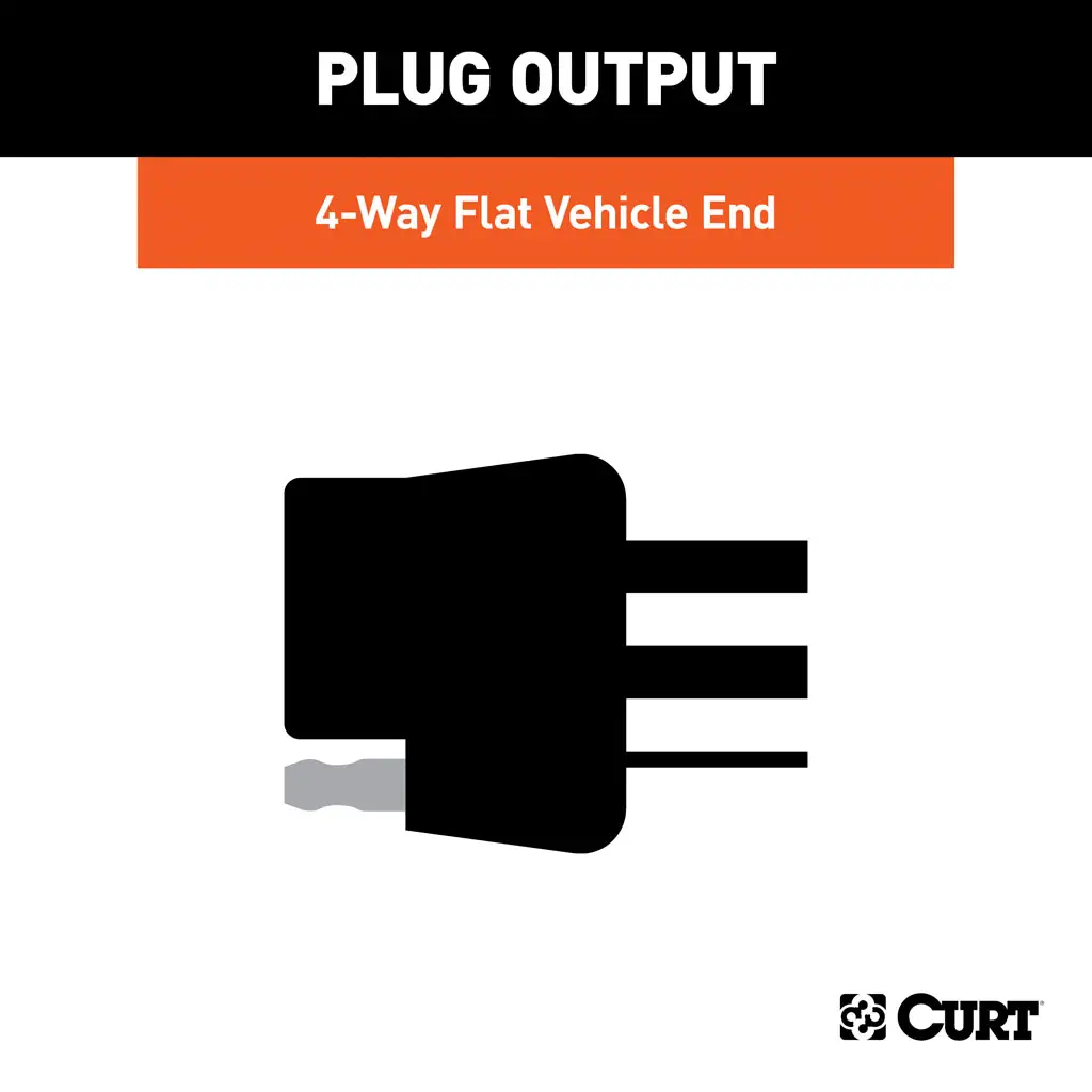 55367 CURT 55367 Custom Wiring Connector, 4-Way Flat Output, Select Toyota Tundra