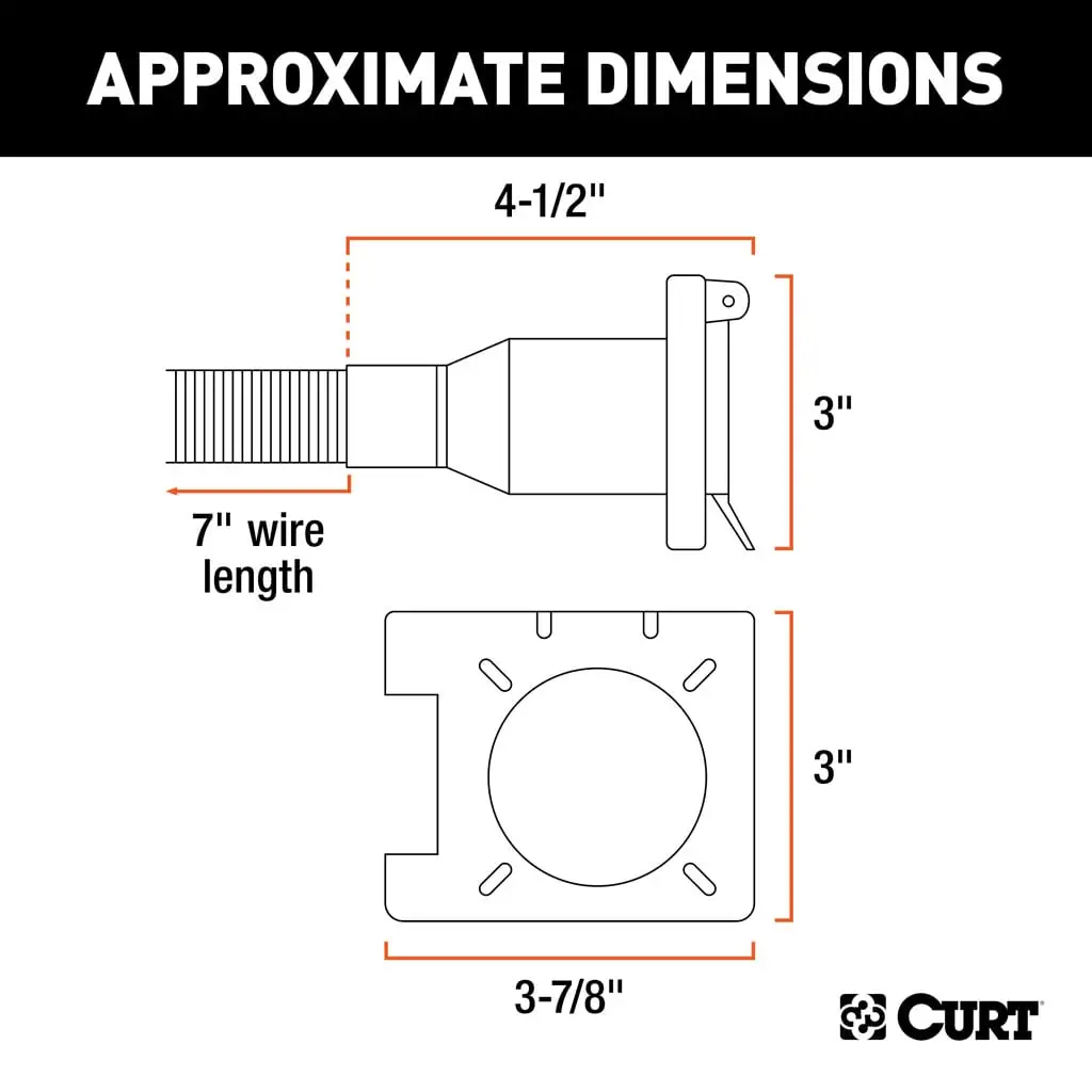 CURT 55774 Dual-Output 7 & 4-Way Connector (Plugs into USCAR)