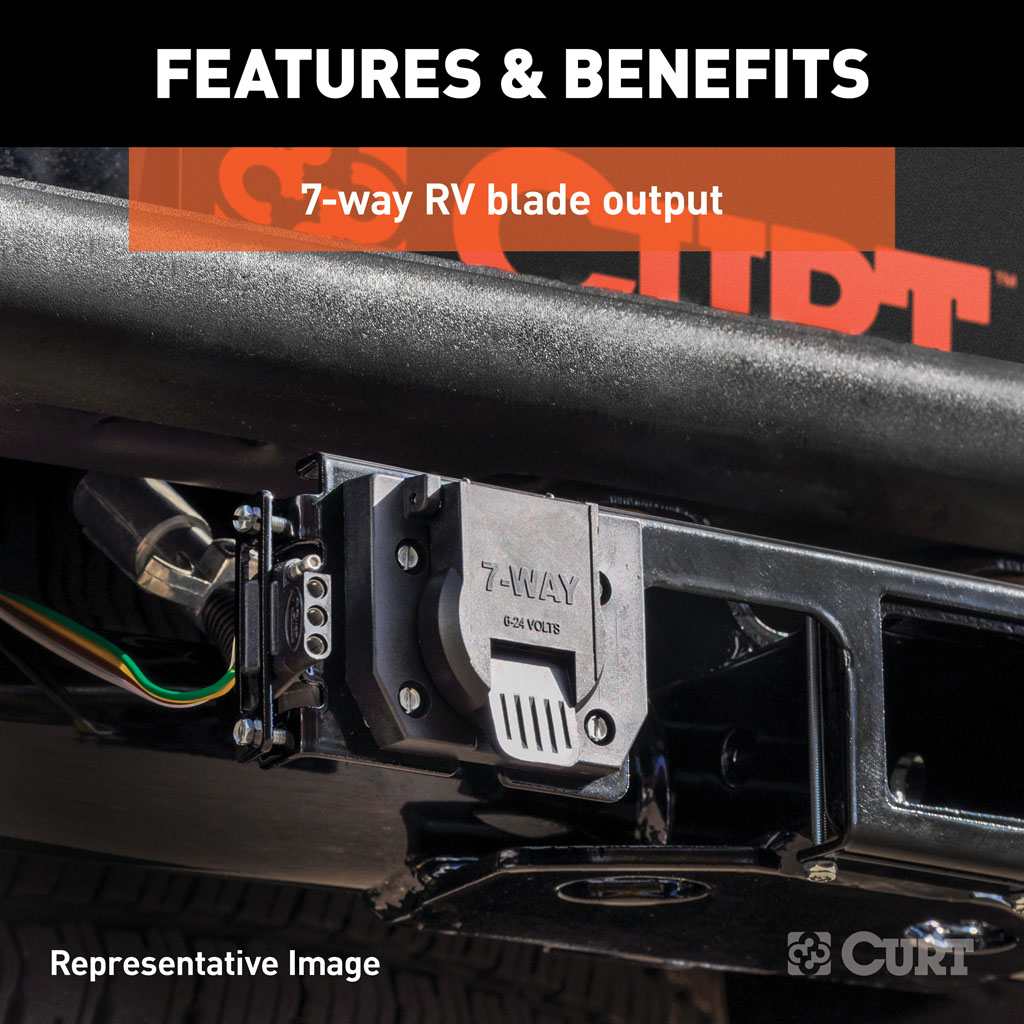 CURT 56443 Custom Wiring, 7-Way RV Blade, Select Ford F-250, F-350, F ...
