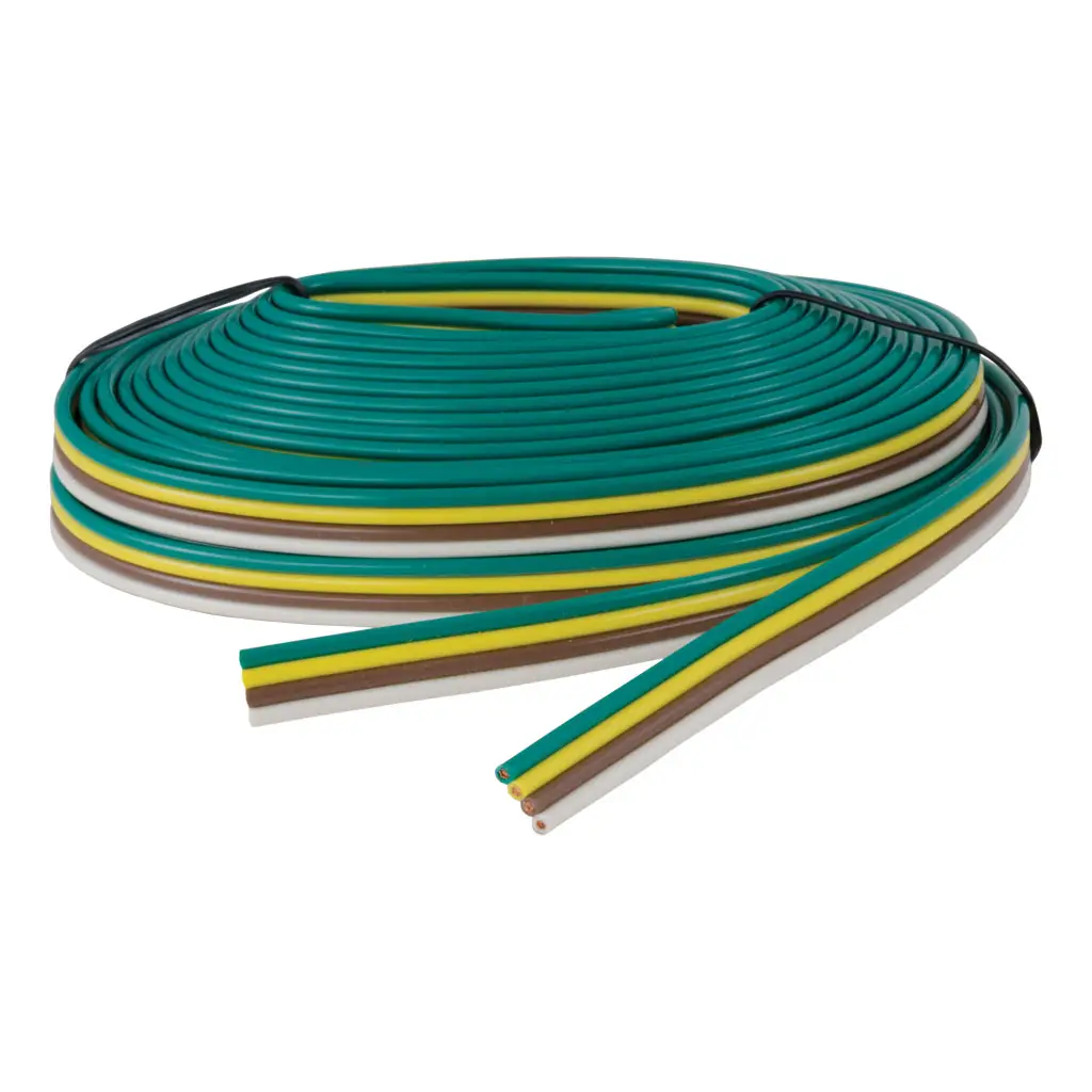Trailer Ribbon Wire Bonded 4-Way Trailer Wiring (16 Wire Gauge, 25' Spool) SKU #57001 by CURT