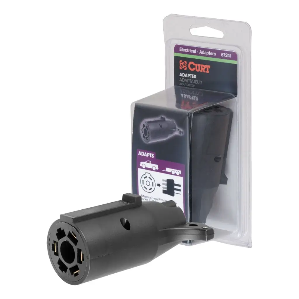 Electrical Adapter (7-Way RV Blade Vehicle to 4-Flat Trailer, Packaged)