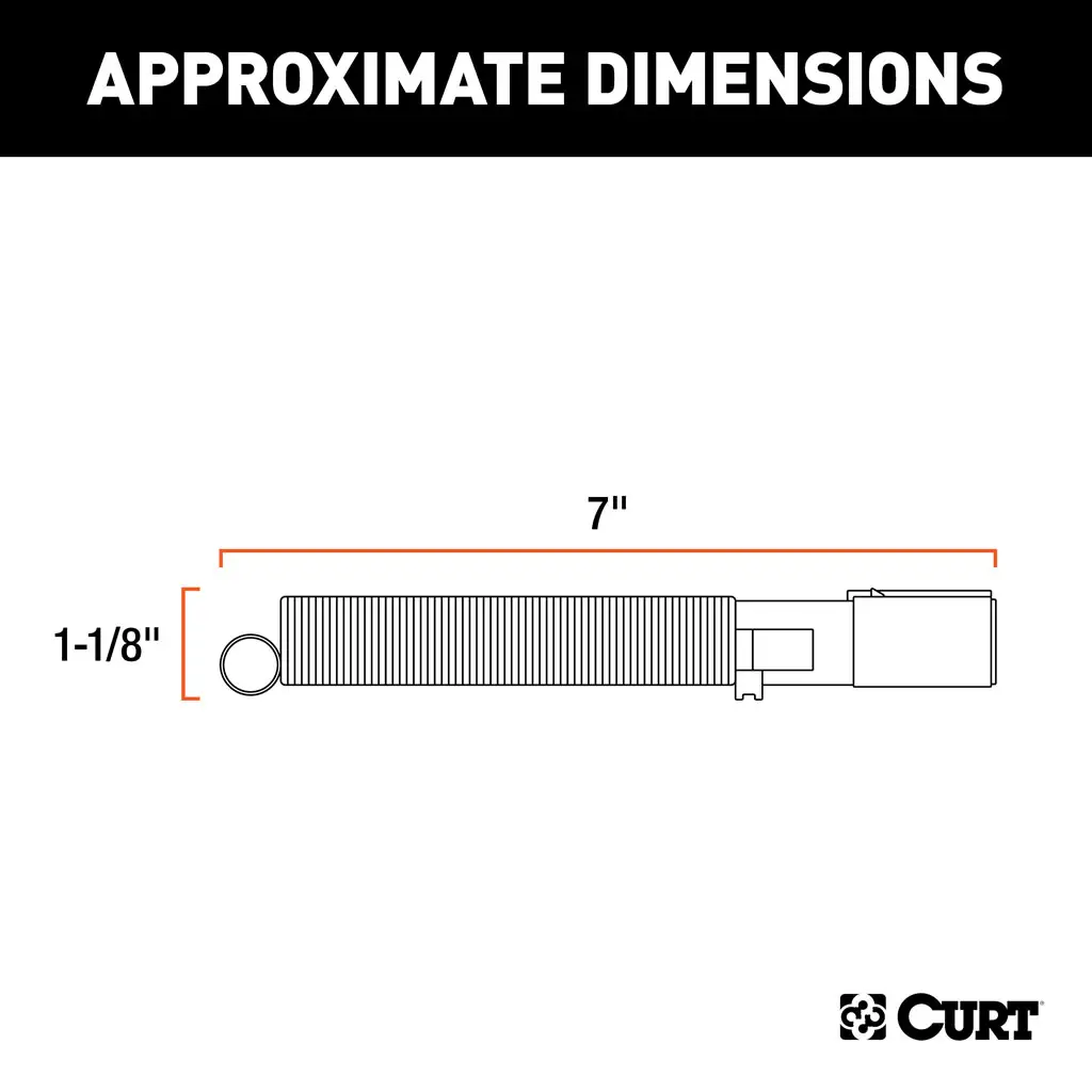 CURT 58083 6-Way Round Connector Plug with Spring (Trailer Side, Packaged)