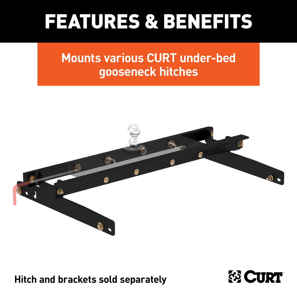 CURT 60635 Under-Bed Gooseneck Installation Brackets, Select Dodge Ram ...