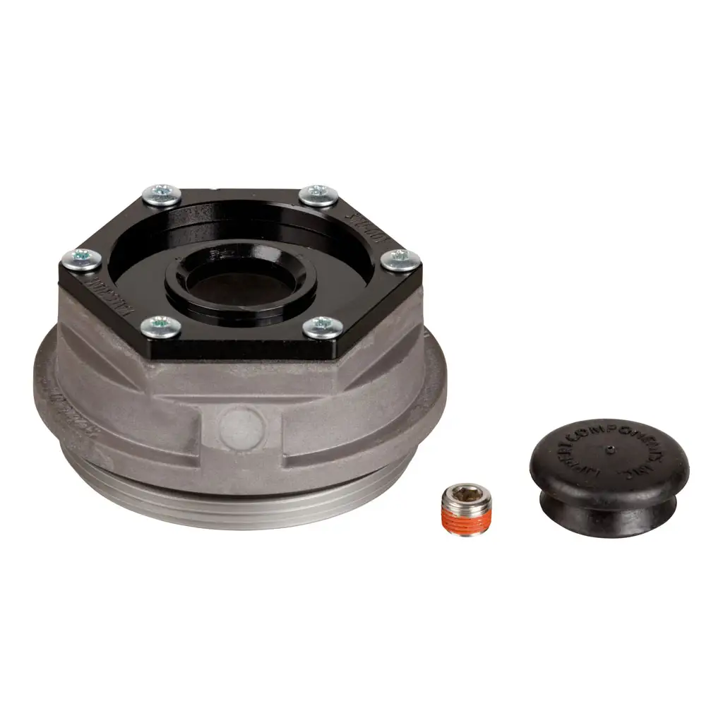Trailer Axle Oil and Dust Cap with Set Screw 8,000 lbs. Black