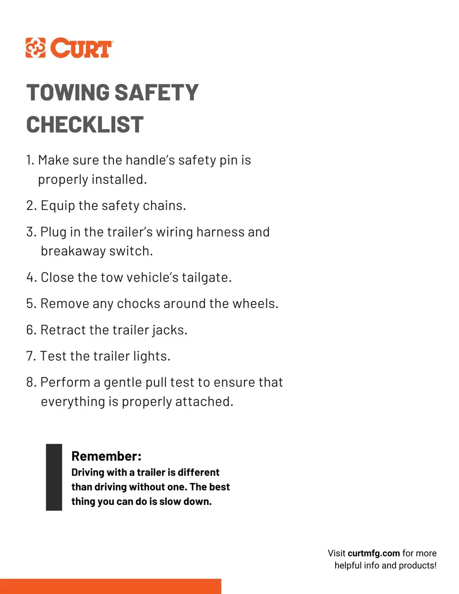 CURT towing safety checklist