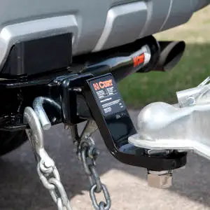 Trailer hitch connecting a pickup truck to a trailer