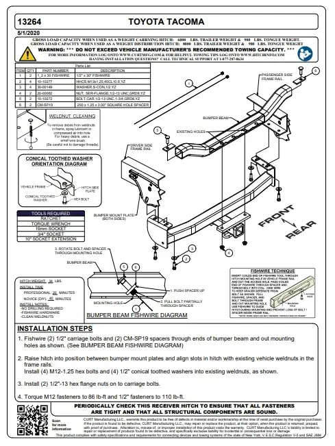 how to install toyota tacoma tow hitch