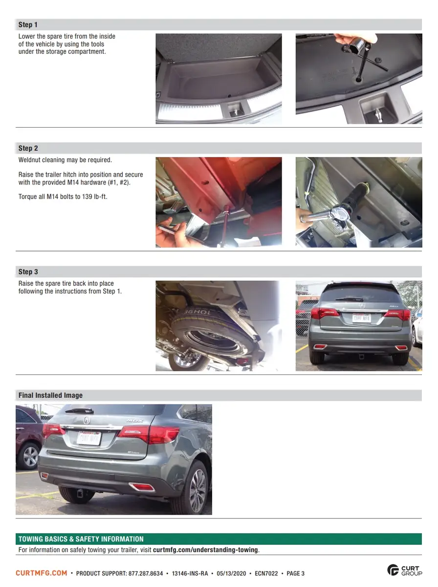 how to install acura mdx tow hitch