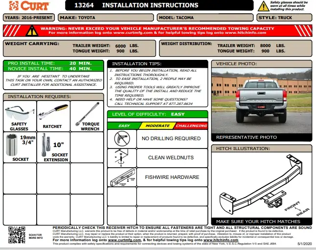 how to install Toyota tacoma trailer hitch